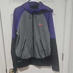Nike Purple and Gray Jacket with Red Logo Size M Oversized Unisex